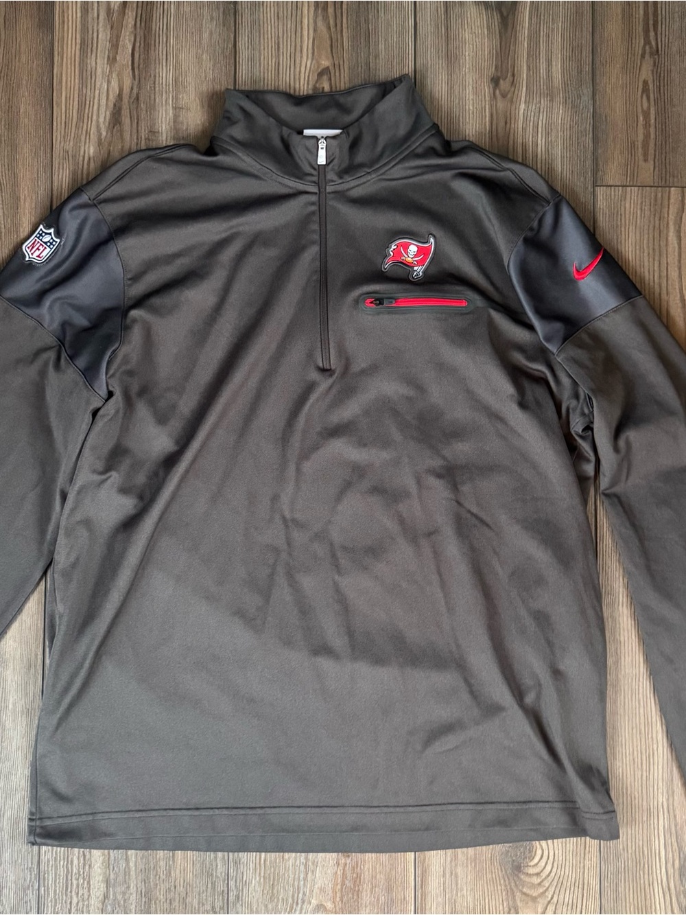 NFL Gray & Red Performance Quarter-Zip Pullover L